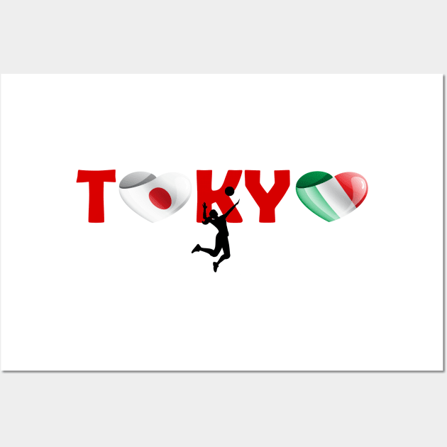 Volleyball in Tokyo - team Italy (IT) Wall Art by ArtDesignDE